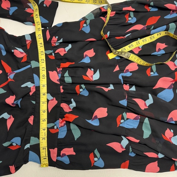 Emporio Armani Tiered abstract print chiffon maxi dress size S/M - Picture 11 of 12